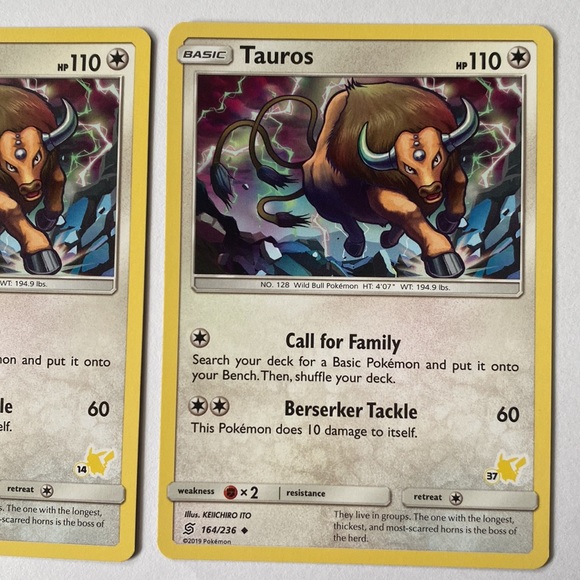 Two Tauros 164/236 Pokémon Cards - Picture 3 of 4
